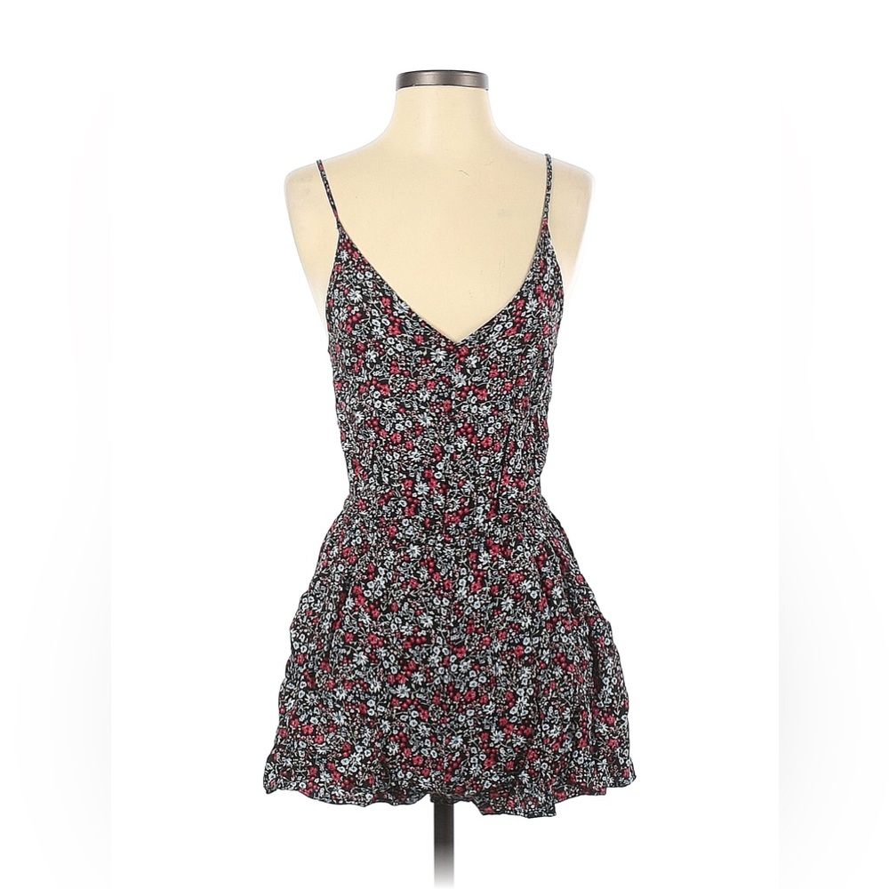 Black floral romper